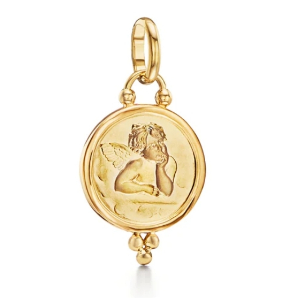14mm Temple St. Clair Angel Pendant and chain